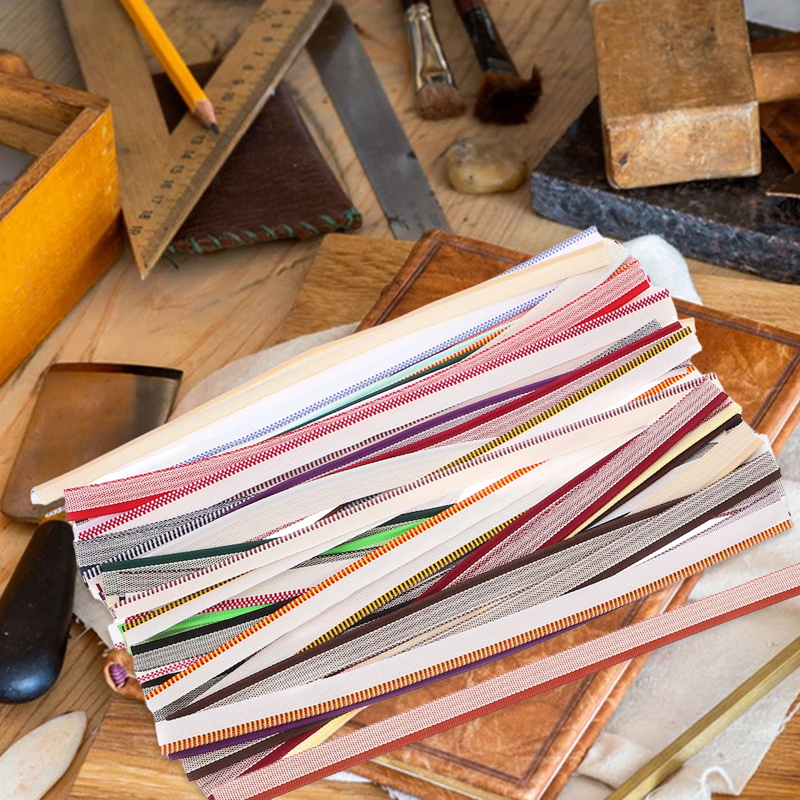 52 Pcs Book Binding Supplies Head Bands Cloth Bookbinding Fabric Tool Board for