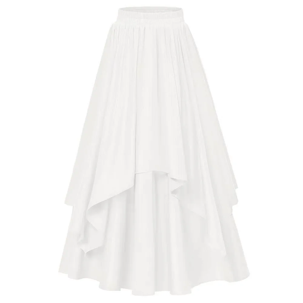 plus Size Gothic Style Asymmetrical Skirt Women's Summer Long Dress Slimming Meat Covering Victorian Style Half-length Skirt