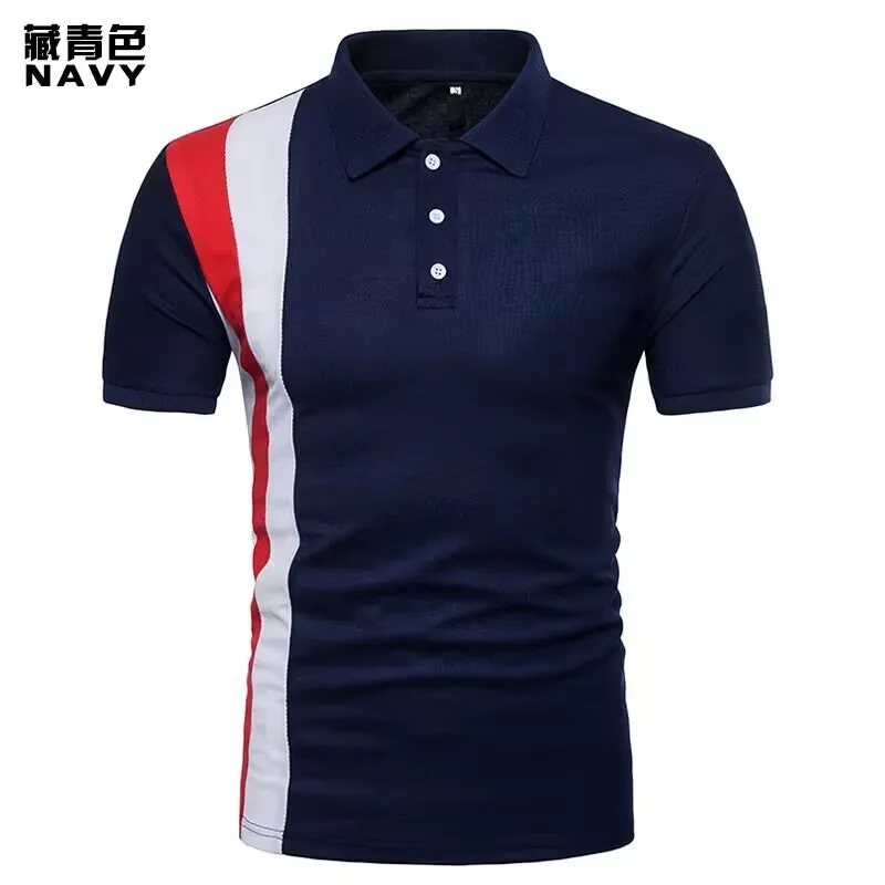 High quality men's summer new short sleeved T-shirt Polo shirt, men's hot selling casual sportswear, wrinkle resistant golf tops