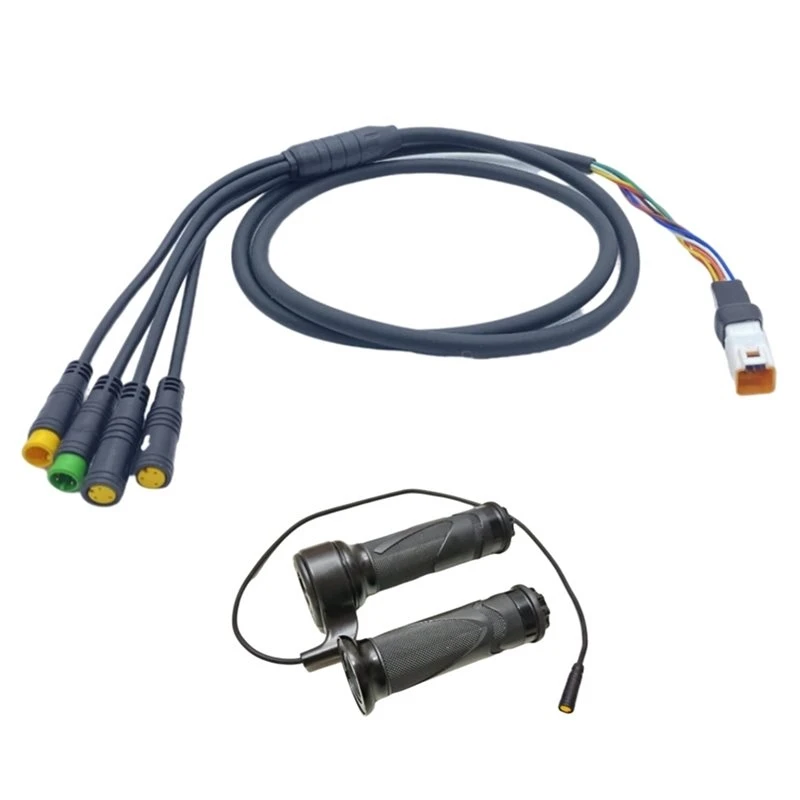 A89E-For Bafang Mid-Mounted Motor 1T4 Main Line M300 M400 M420 M620 Mid-Mounted Motor Main Line 1T4UART+PT-1 Throttle