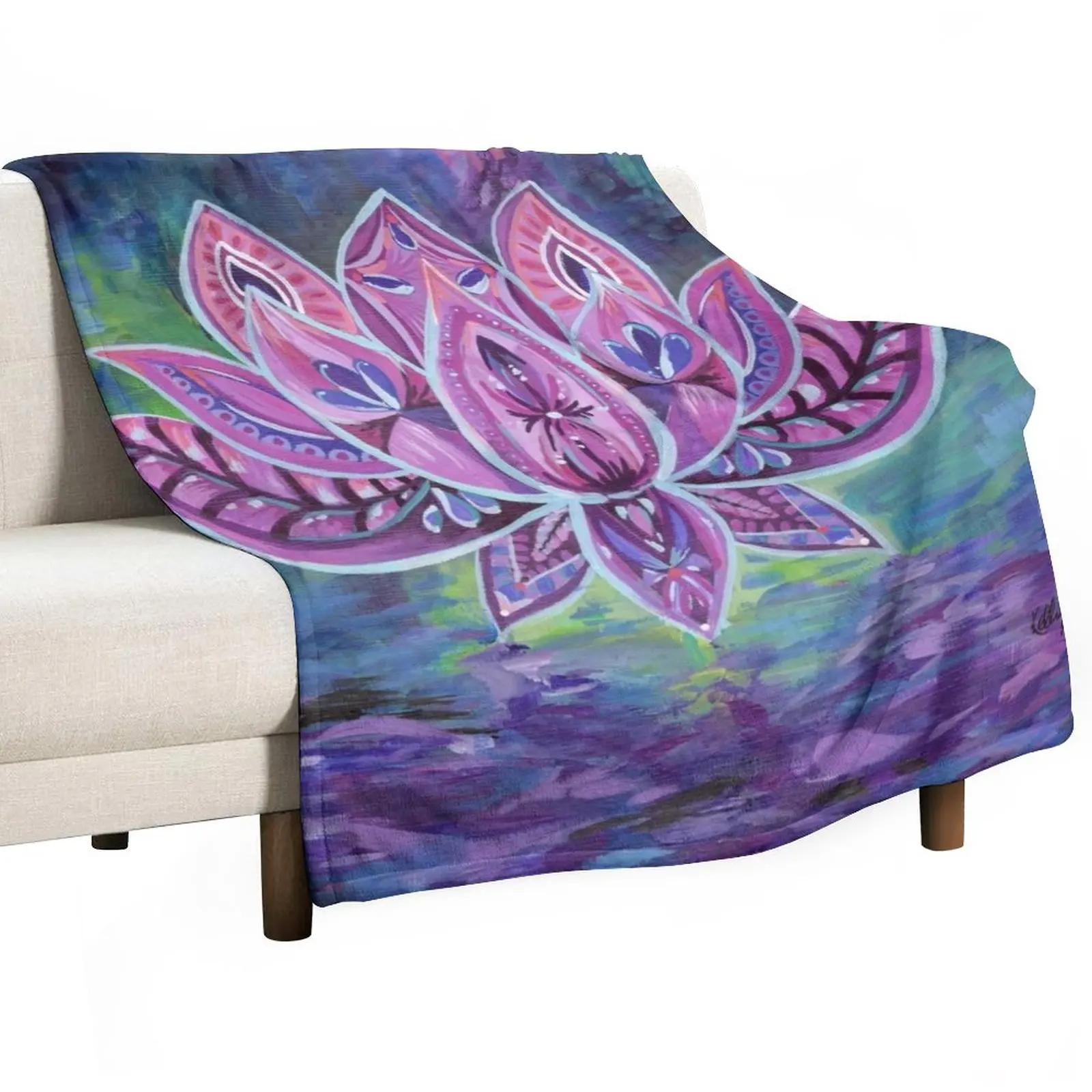 

Purple Lotus Throw Blanket Summer Beddings Summer Blankets