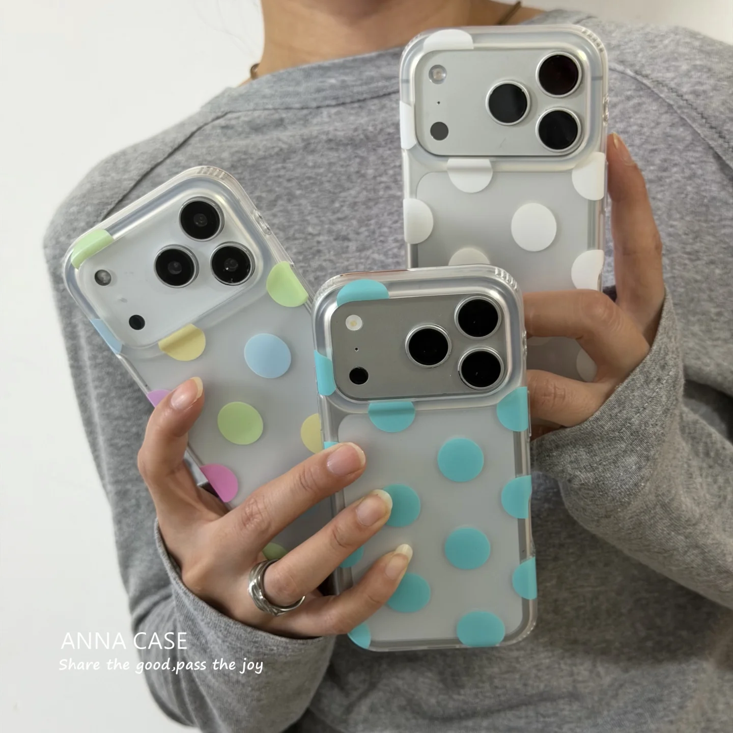 Stylish Big Polka Dots Frosted Phone Case For iPhone 18 Pro Max 17 Air 16e 16 15 14 Plus 13 12 11 Shockproof Silicone Back Cover