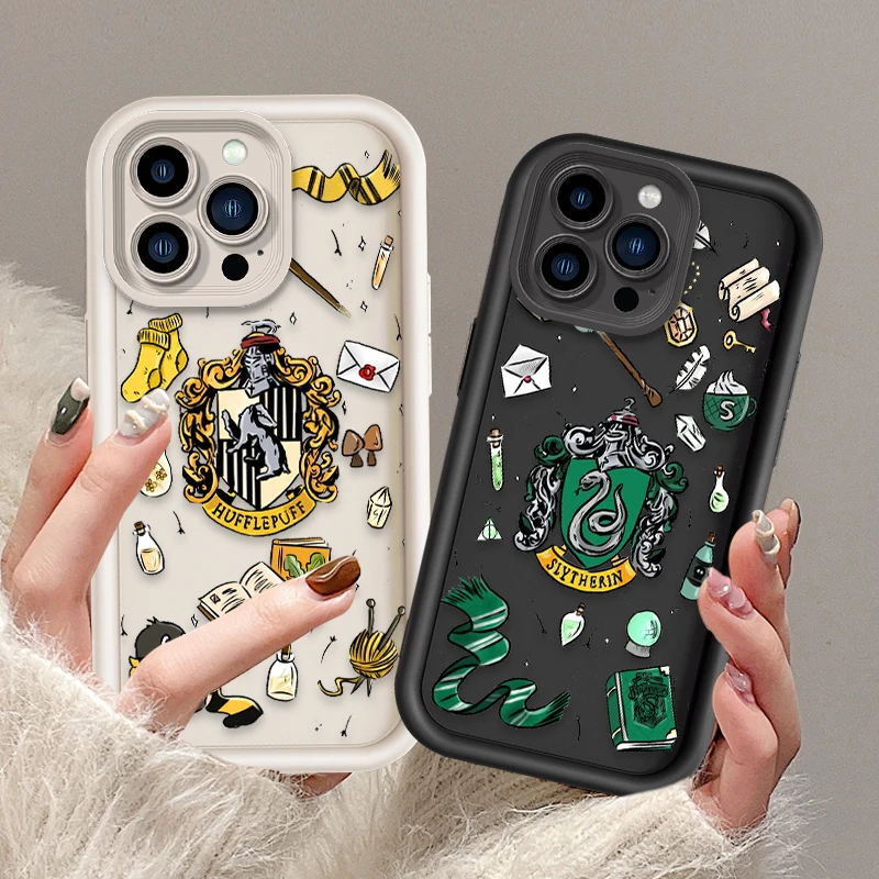 Exquisite Badge Magic Books Phone Case For iPhone 16 15 14 13 12 11 Pro Max 7 8 Plus XR XS MAX MINI Y2K Anti Fall Back Cover