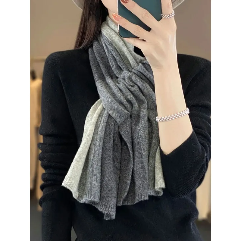 

100% мериносовая шерсть, шарф-крест, утолщенный лоскутный теплый мягкий ветрозащитный шейный платок, корейские модные теплые шарфы, накидки для женщин