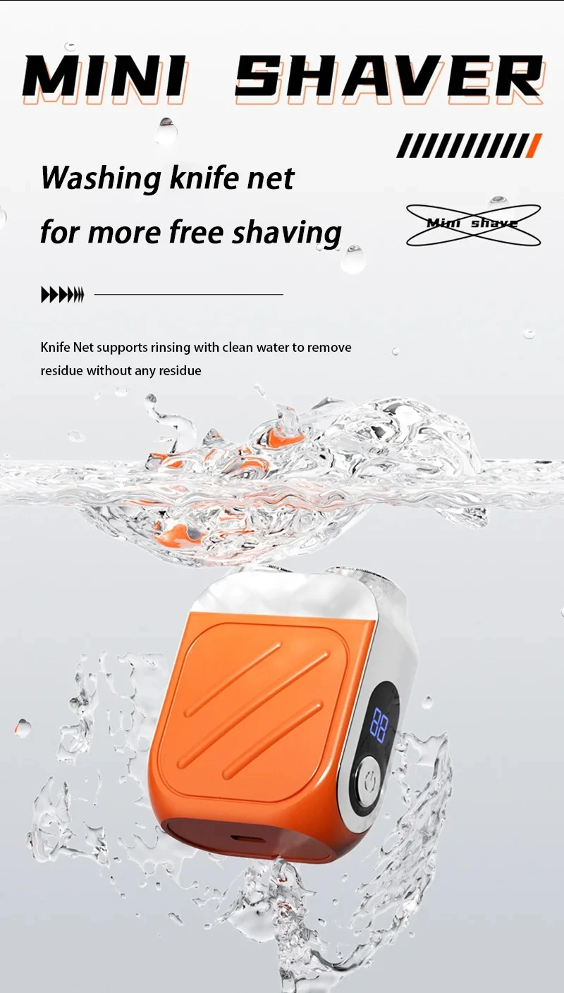 Lenovo Electric Razor IPX7 Waterproof Ultra-clean Mini Dual-head Magnetic Shaving Portable Digital Display Electric Beard Shaver