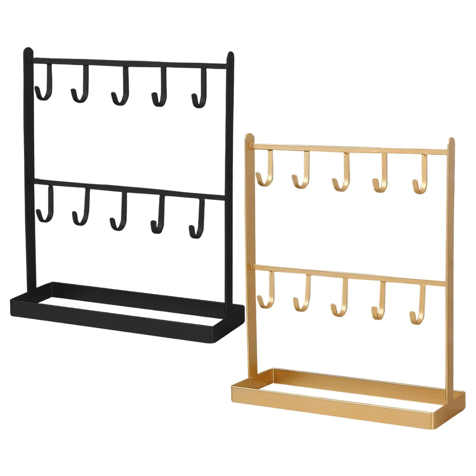 Key Organizer Desktop Hook Rack Jewelry Holder With 10 Hooks Accessory Stand For Entrance Front Door Living Room Offices Home