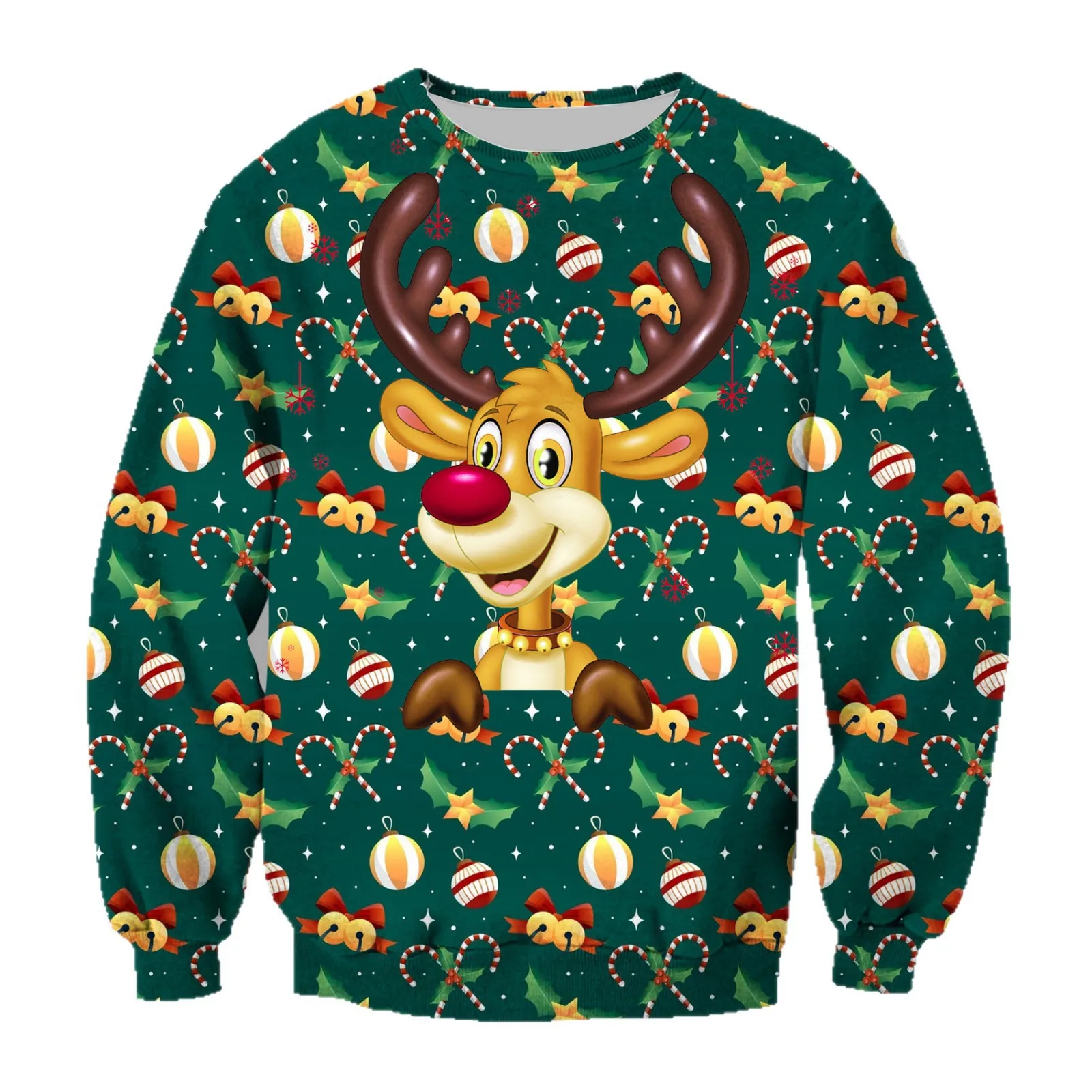 New 3D Print Ugly Santa Claus Sweatshirts For Men Women Merry Christmas Crew Neck Pullover Hoodies Clothes Mens Oversized Jumper