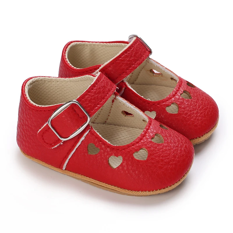 Lente En Herfst Nieuw Pasgeboren Meisje Baby Anti Slip Wandelschoenen, Meisje Baby Rode Comfortabele Rubberen Zool Strik Schoenen Wandelschoenen