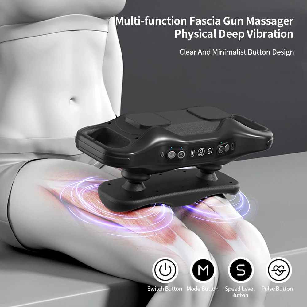 Multi Functional Massage Device Fascia Gun 3 Professional Massage Heads 6 Modes Pulse Massage Deep Muscle Stimulation