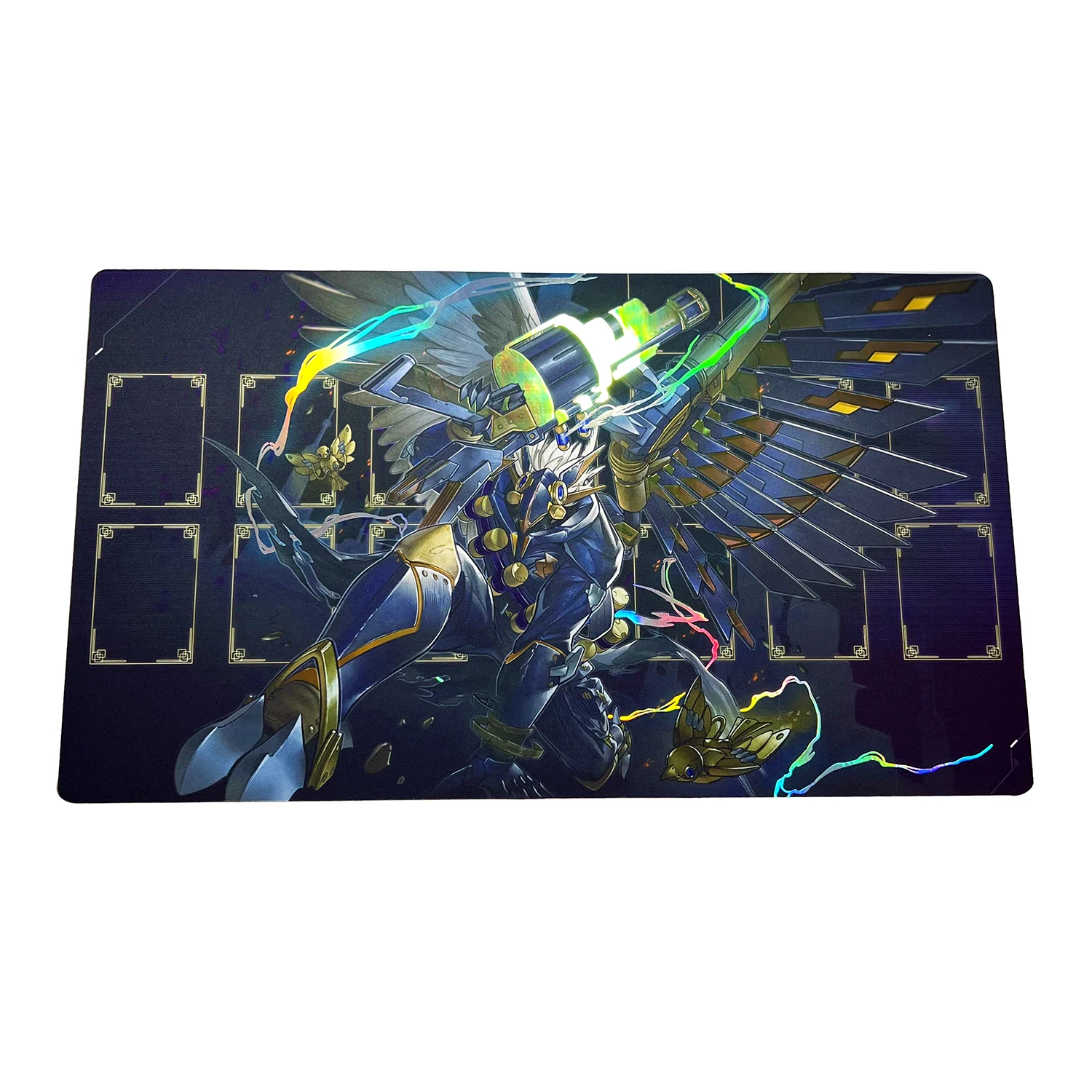 

2mm No-Stitched Edge YGO DIY Tri-Brigade Shuraig the Ominous Omen Foil Holographic Shinny Holo Playmat Yu-Gi-Oh Game Storage Bag