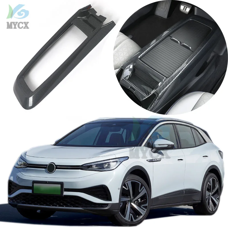 

Carbon Fiber Texture For Volkswagen VW ID.4X ID.4 CROZZ 2021 + Car Gear Shift Panel Frame Gear Knob Cover Head Trim