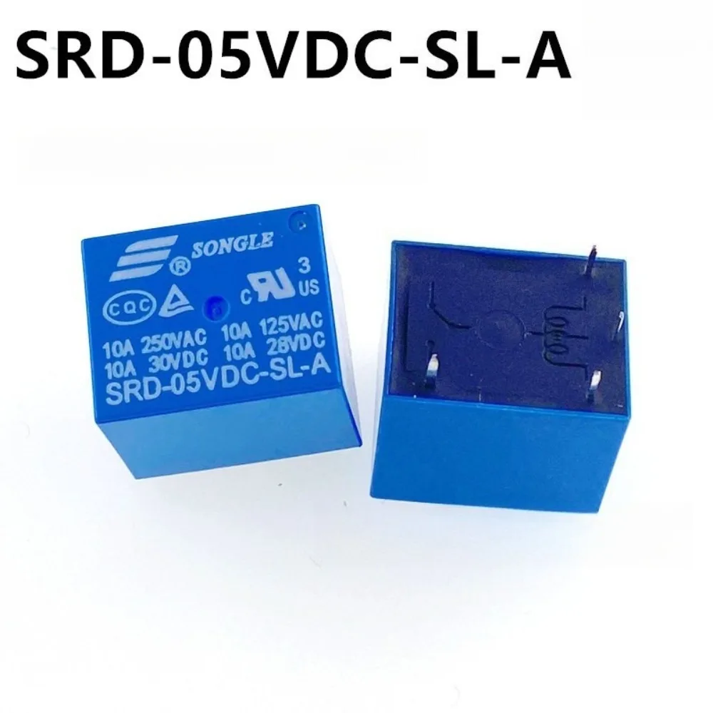 

20 шт. реле постоянного тока SRD 5В 12В 24В, 4-контактное SPST NO, для монтажа на печатную плату, силовое реле