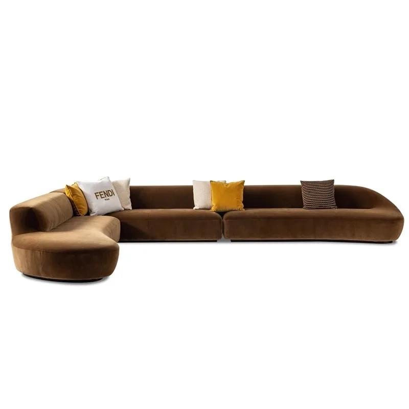 Company lobby reception waiting lounge area business meeting creative special-shaped curved office sofa combination set
