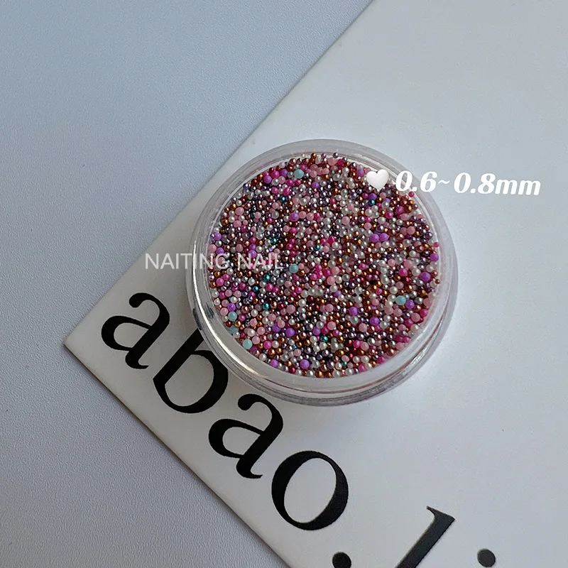 Akcesoria do zdobienia paznokci w stylu koreańskim z kolorowym kawiorowym wzorem, dekoracje do paznokci.