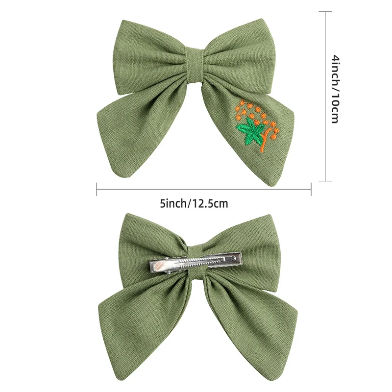 Pinzas para el pelo bordadas para niña, horquillas con lazo de margaritas y flores, pasadores, lazos para el cabello, adorno para la cabeza,