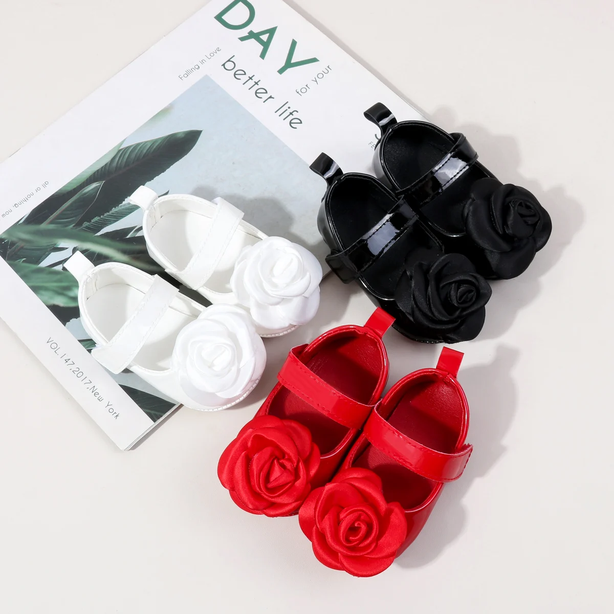 

New Style Baby Girls First Walking Toddler Shoes For 0-18M Baby Princess Shoes With High Quality PU Leather And TPR Sole