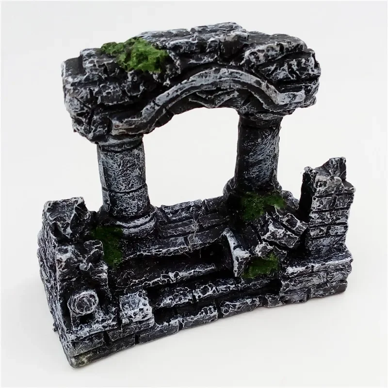 Aquarium Decoration Resin Rome Square Stone Pillars Aquarium Landscaping Fish Tank Ornament Decoration Landscape Decorative 1pcs