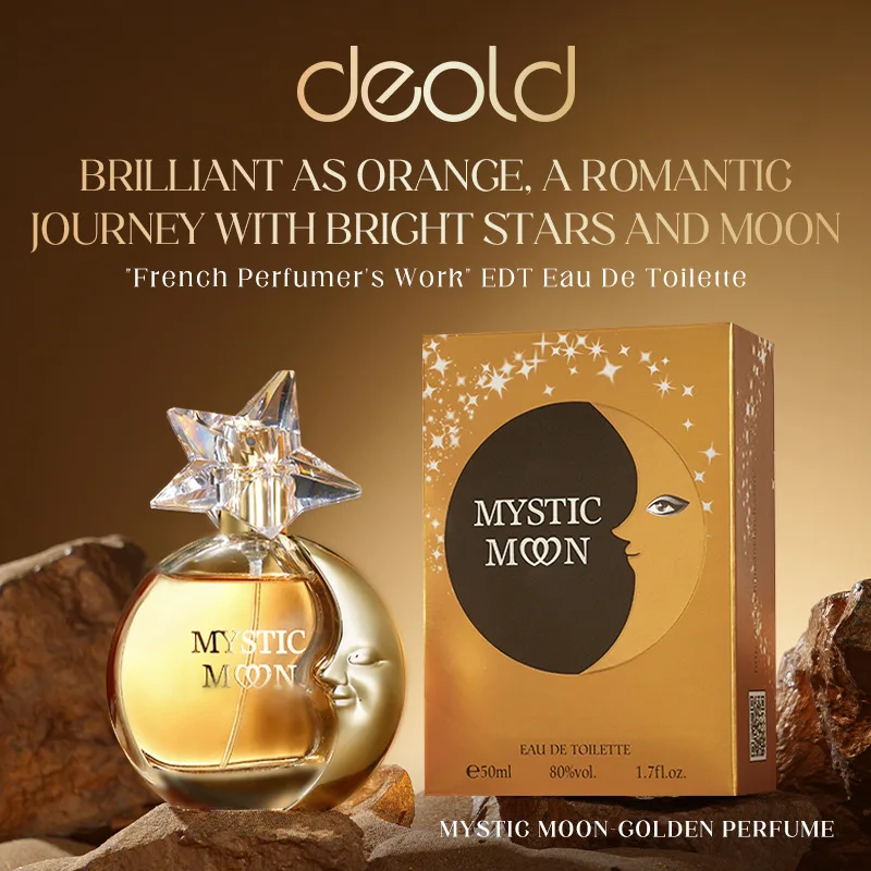 50 مل عطر ذهبي ميستيك مون للنساء أنيق منعش للتاريخ الليلي وأعياد الميلاد وحفلات الكريسماس أو دو تواليت