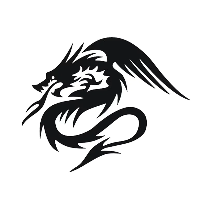 

Flame dragon head design engine building rear door decoration vinyl car sticker