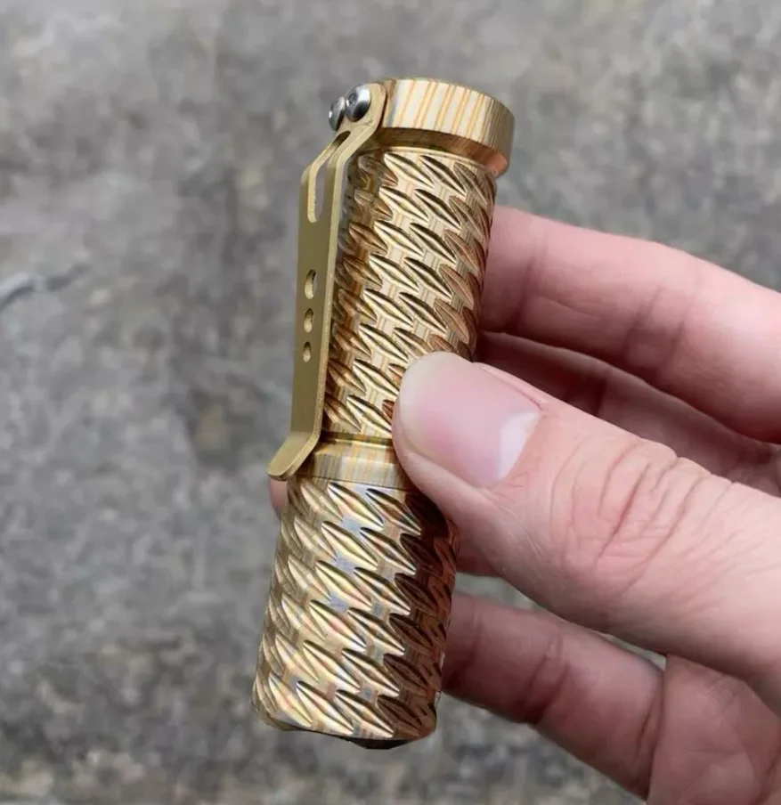 Used EDC Mokume hanko clone flashlight Clone Torch Lamp decompression toy