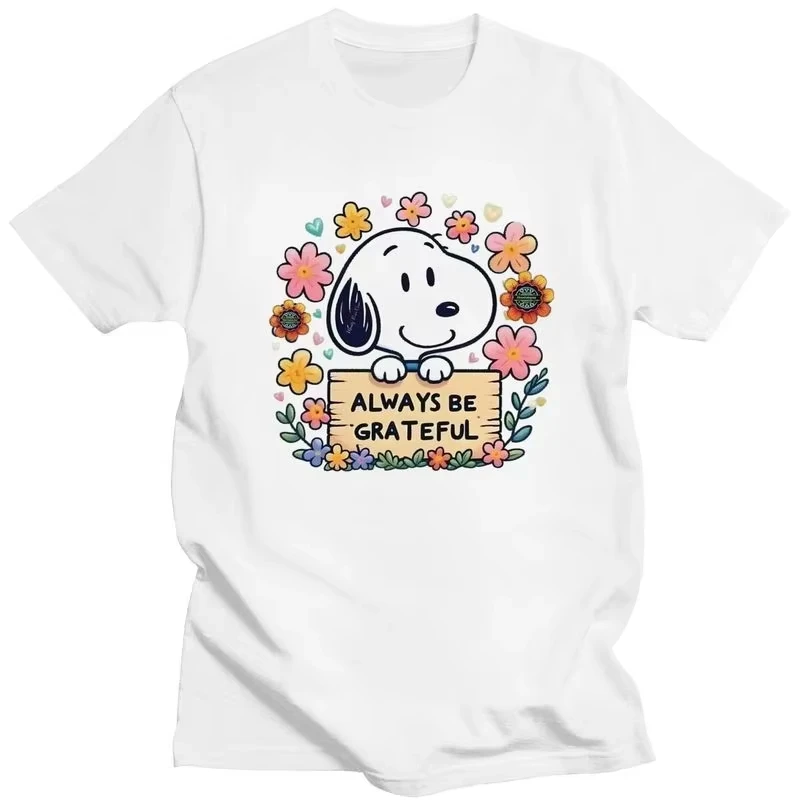 

Custom Cute Cartoon Snoopy T Shirt Men Short Sleeve T-shirt Leisure Tee Tops Streetwear Tshirt