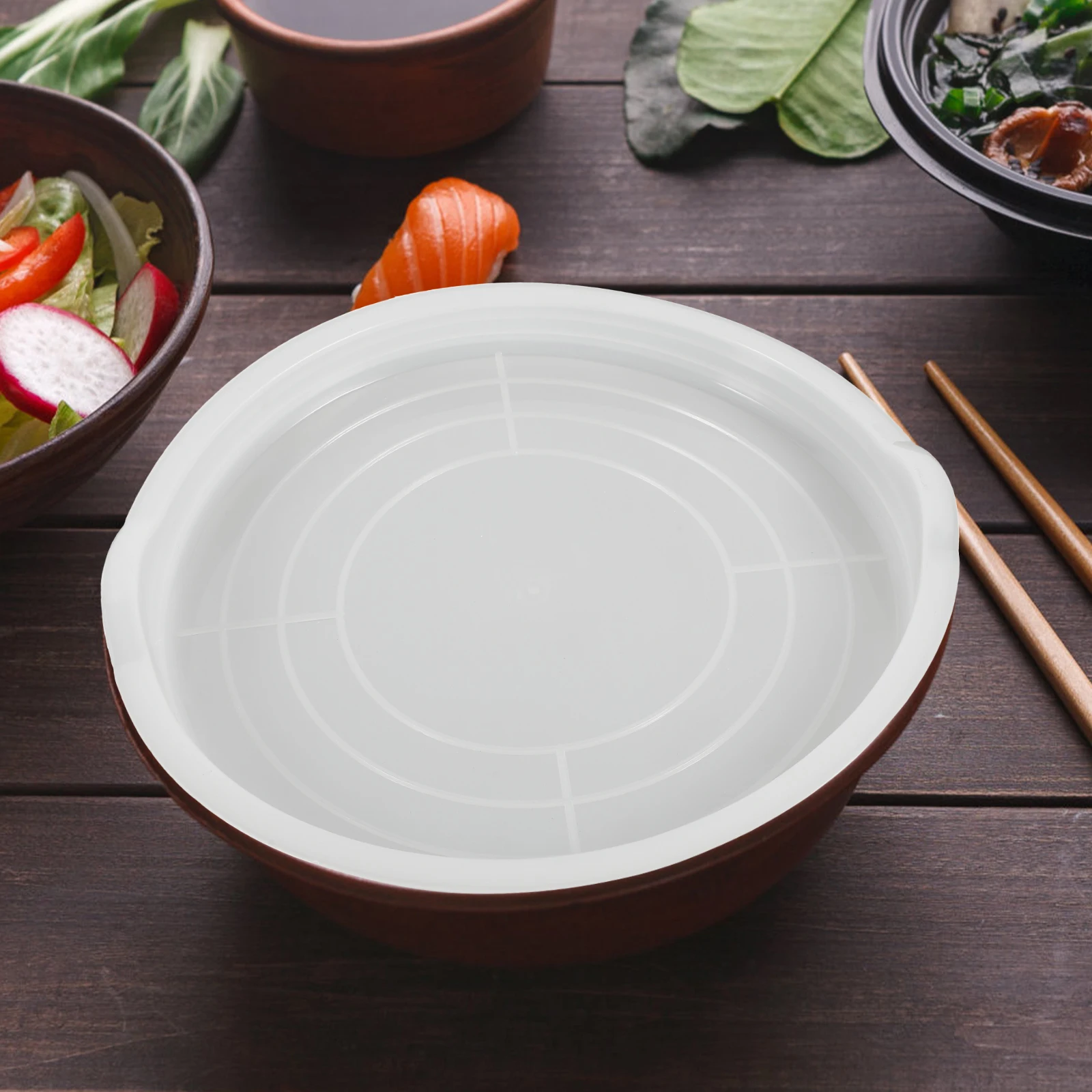 

3Pcs Dustproof Cover Mixing Bowl Lid Kitchen Plastic Bowl Lid Anti Overflow Food Preservation Kitchen Supplies