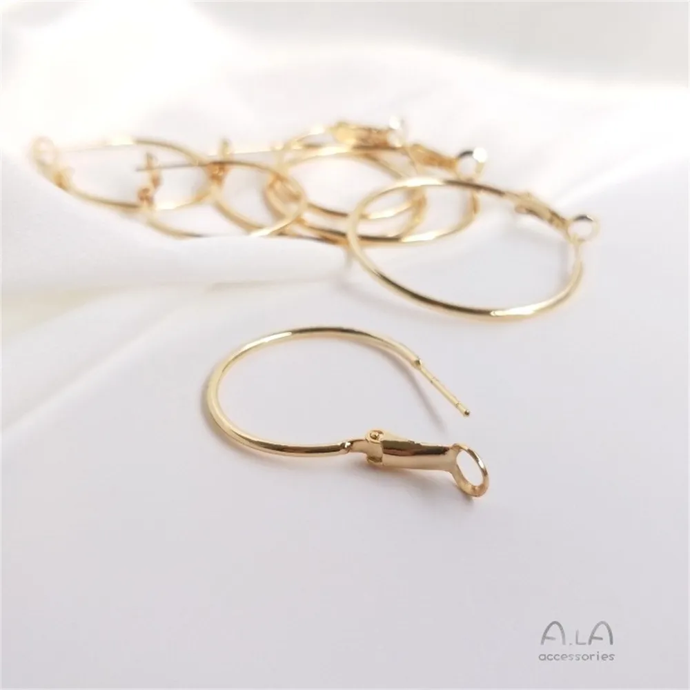 Ala 14K ต่างหูเข็มขัดแบบยืดได้ทอง, ต่างหูทองแท้ต่างหูทำมืออเนกประสงค์ E017มือ