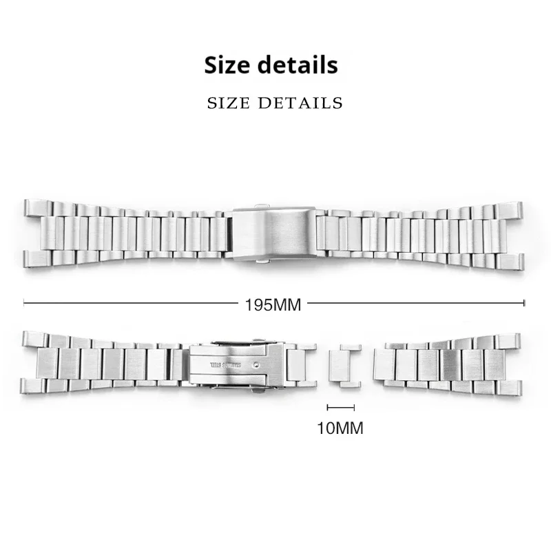 Solid Stainless Steel Strap for Casio G-Shock G-STEEL GST-W300G S300G 400G B100 S310 Folding Buckle Men Metal Replace Watch Band