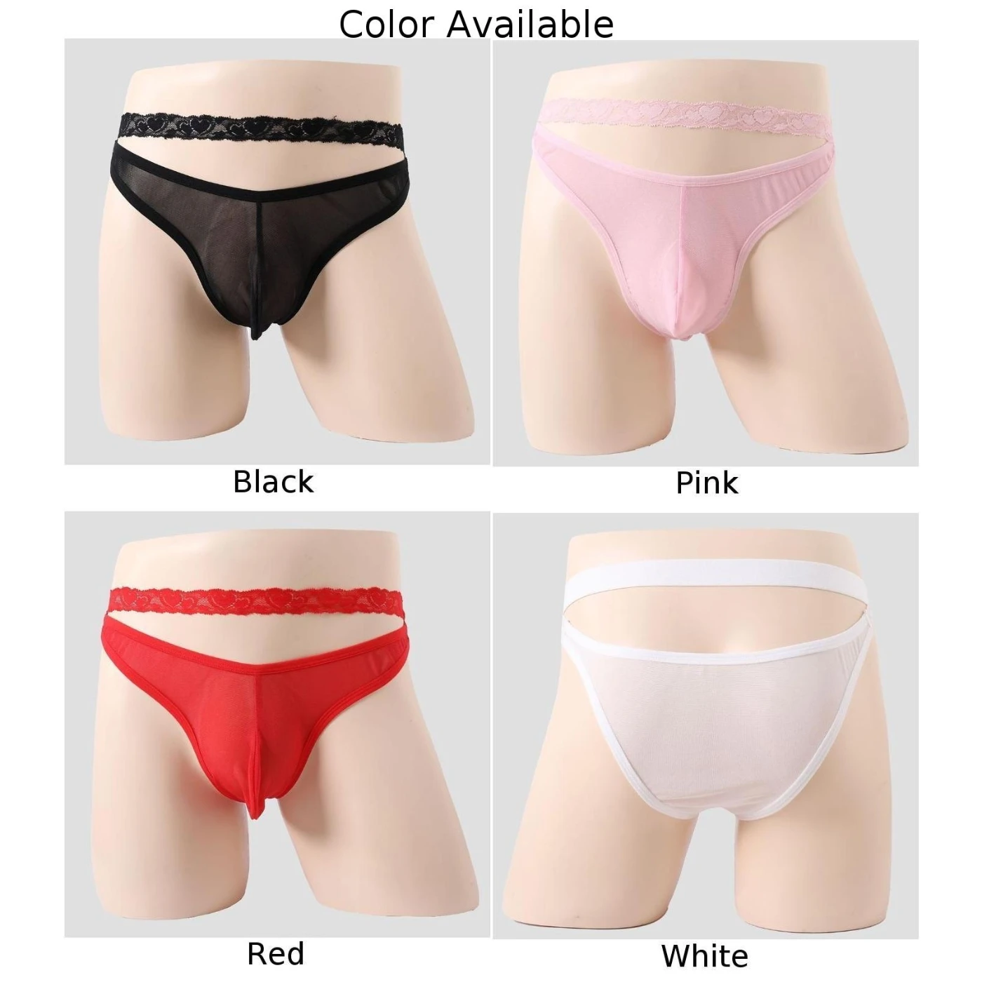 Untuk Momen Intim G-String Renda Seksi Thong Low Rise Transparan Thong G-string Hitam 90 Poliester Ukuran Rata-rata