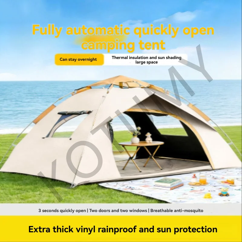 Person Ultralight Camping Tent Single Layer Portable Hiking Tent Anti-UV Coating UPF 30+ for Outdoor Beach Fishing