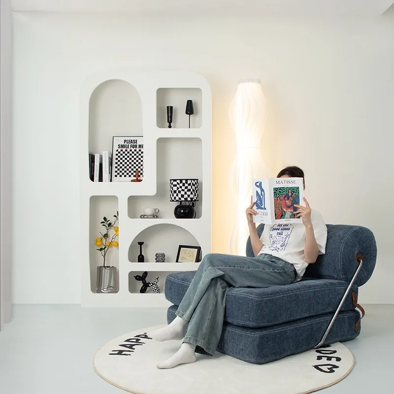 أرائك غرفة المعيشة القابلة للطي على شكل كتلة التوفو كرسي صالة فردي شيربا أريكة غرفة المعيشة سرير إبداعي فاخر وحديث ديكور بسيط