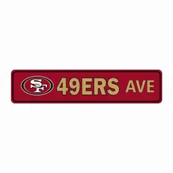 49ERS AVE METAL Large Tin Sign 4x16 Street sign