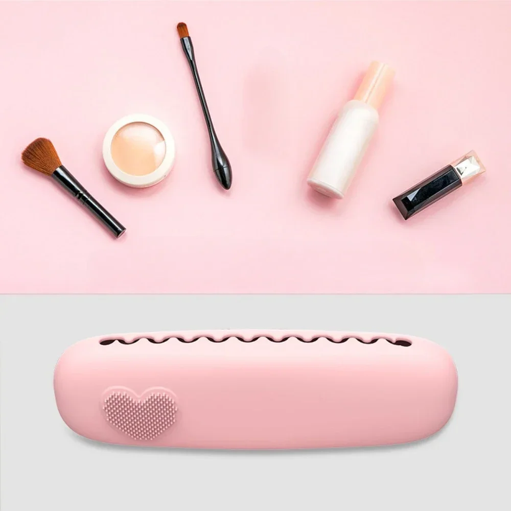 Cosmetic Bag Makeup Brush Storage Bag Portable Travel Wash Toiletries Organizer Silicone Waterproof Dirt-resistant Makeup Case