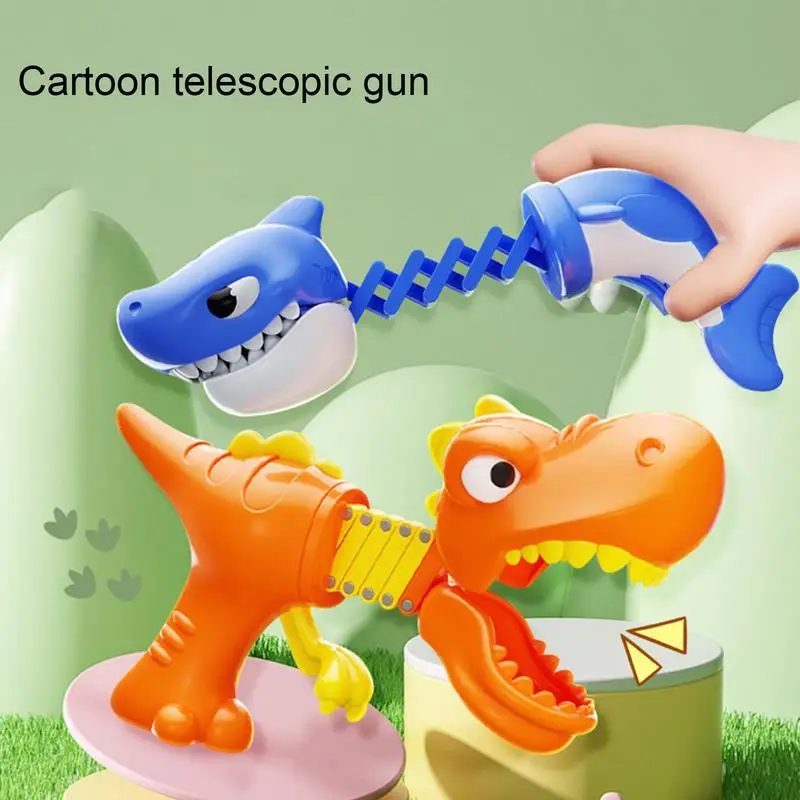 Funny Spoof Shark Spring Telescopic Toys Biting Hands Dinosaur Prank Toys Stretchable Bite Finger Game Kids Birthday Gift