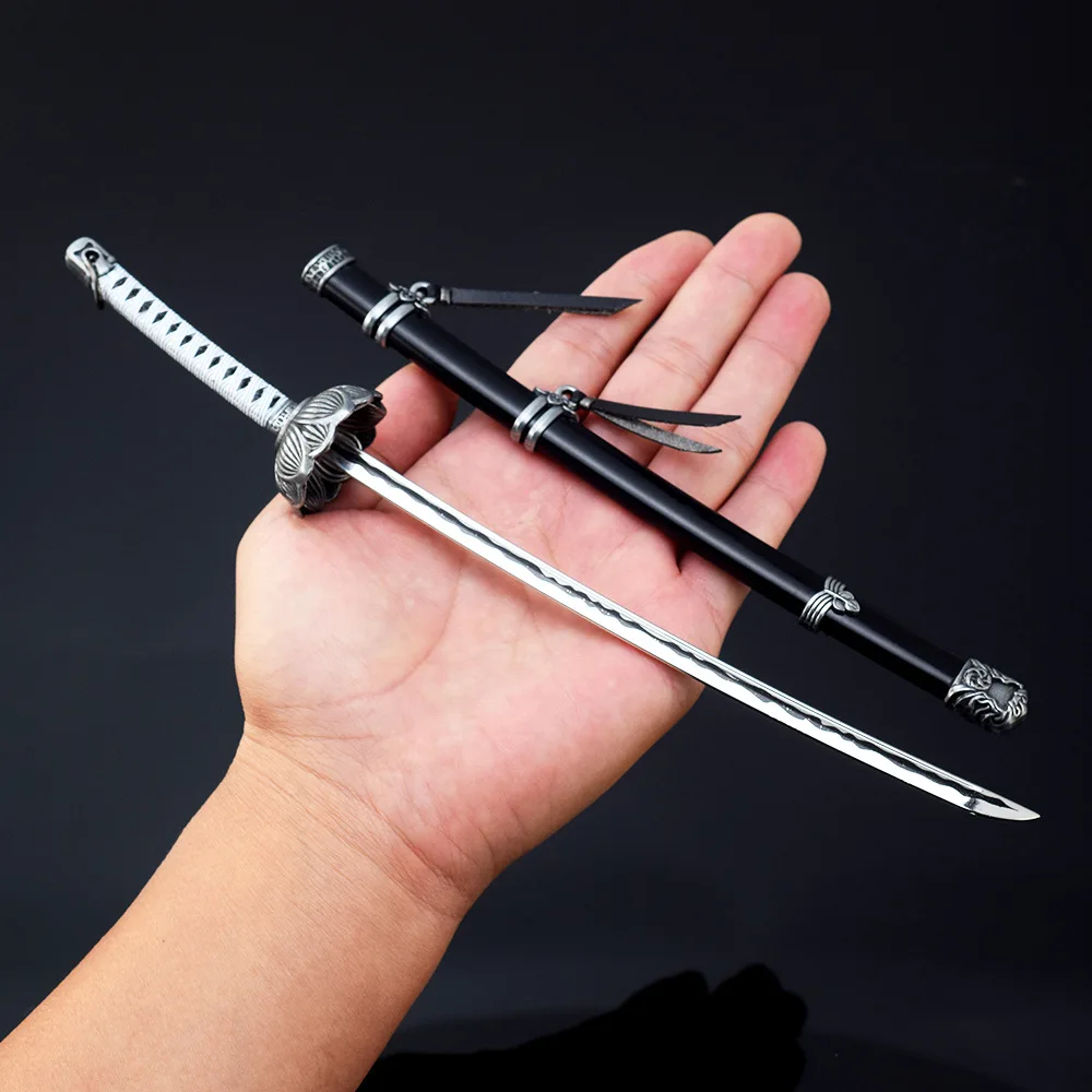 Anime japonês Periférico Mortal Blade, Open Door Metal Sword, Uncut Blade Weapon, Ornamento Modelo, Artesanato Presentes Brinquedos para Meninos, 26cm