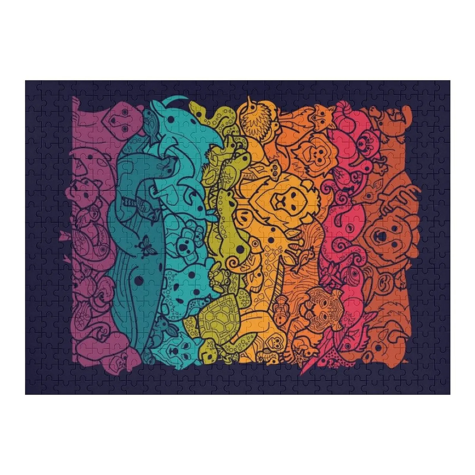 

Животный спектр: темные головоломки, деревянные головоломки для взрослых, персонализированный подарок, деревянная головоломка с именем