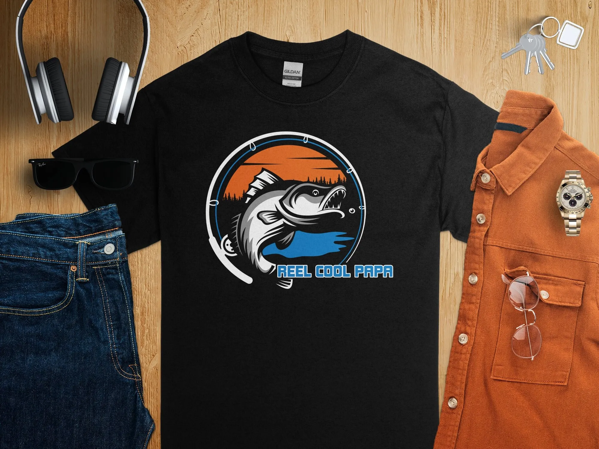 

Футболка для рыбалки, катушка, крутая катушка для папы, дня отца, рыбака, папы, повседневная мужская хлопковая уникальная рыбацкая футболка