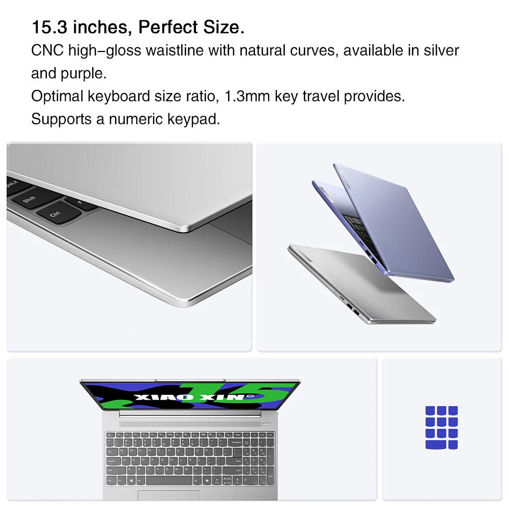 Lenovo XIAOXIN 15 2024 Laptop Intel Core i5-13420H 4.6G RAM 16GB 32GB SSD 512GB 15.3" Inch FHD 2K Notebook Ultrabook Computer PC