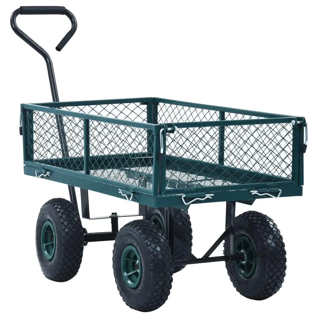 Heavy-Duty Green Garden Hand Trolley - 551.2 lb Capacity for Easy Outdoor Transport