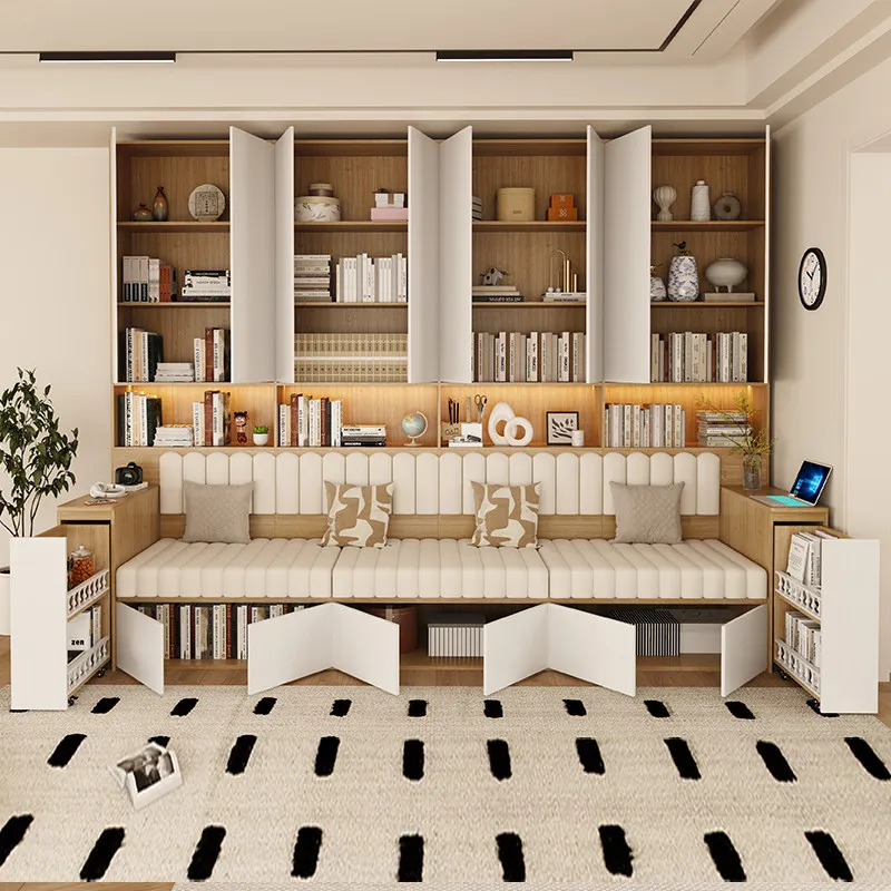Customized to the living room, card seat, sofa, bookcase, integrated whole wall to top bookcase, multi-functional
