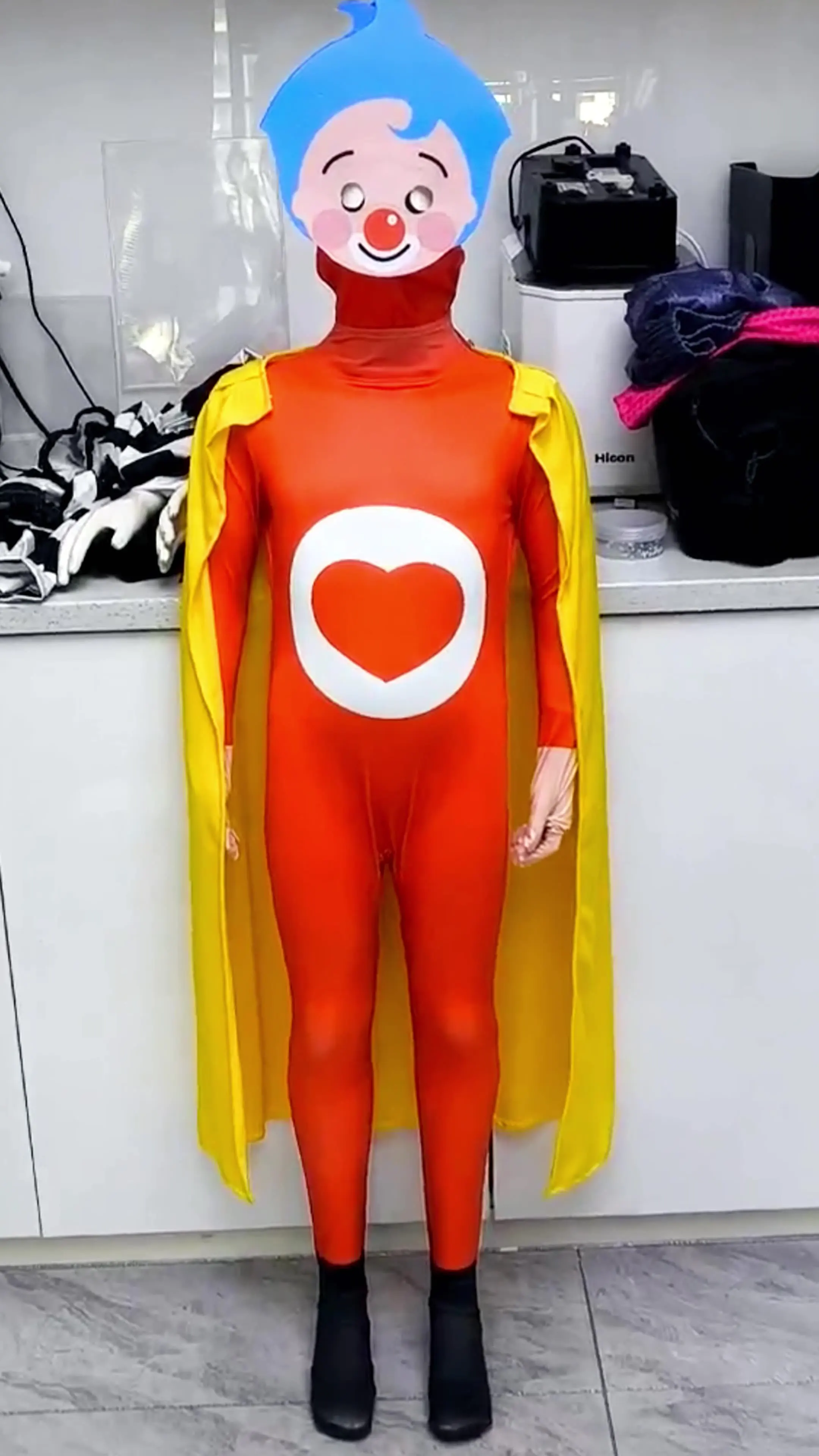

Halloween Joker Magician Plim cosplay jumpsuit for children's stage performances