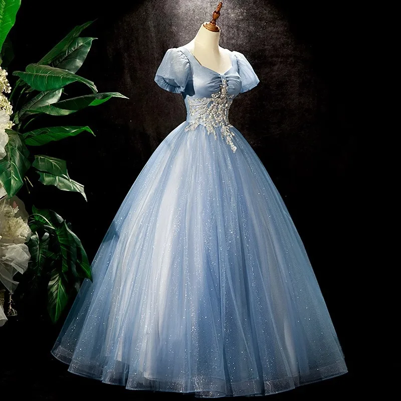 Robe de Rhbrillante avec appliques en tulle, robe de Quinceanera, fête d'anniversaire, quelle que soit la occasion formelle, 15