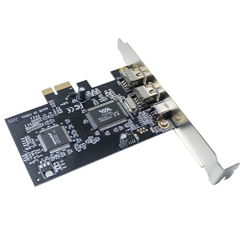 PCI-E To 1394 Firewire Card,PCI-Ex1 To IEEE 1394 3-Port Firewire Card, Support 1440X1080 Resolution,With 0.8M 1394 Cable