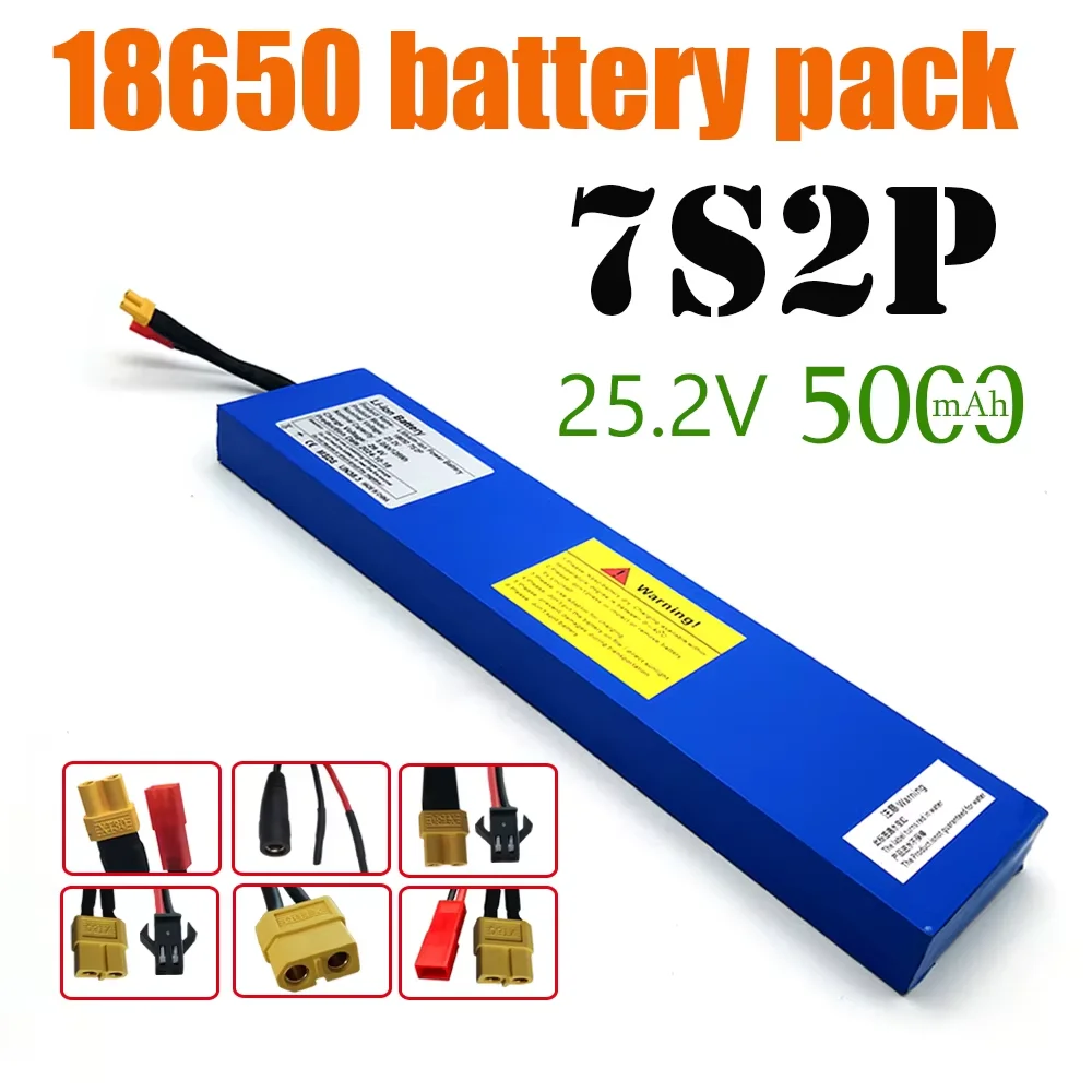 Original 5000mAh 18650 7S2P Li-ion Rechargeable Battery Pack 25.2V Suitable for Battery Replacement of 29.4V Electric Scooters