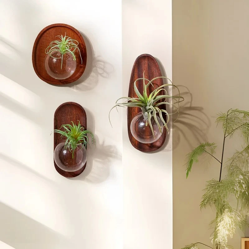 Wall Mounted Glass Vase Glass Fish Tank Wall Decoration Hydroponic Vase Wall Vases Flower Arrangement Pendant Hangings Vases