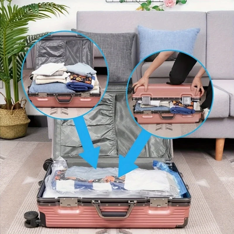 3/5/10PCS Vacuum Storage Bags For Clothes,Bedding,Space Saving Bags Storage Vacuum Seal Packet,Folding Compressed Organizer Bag gallery 3