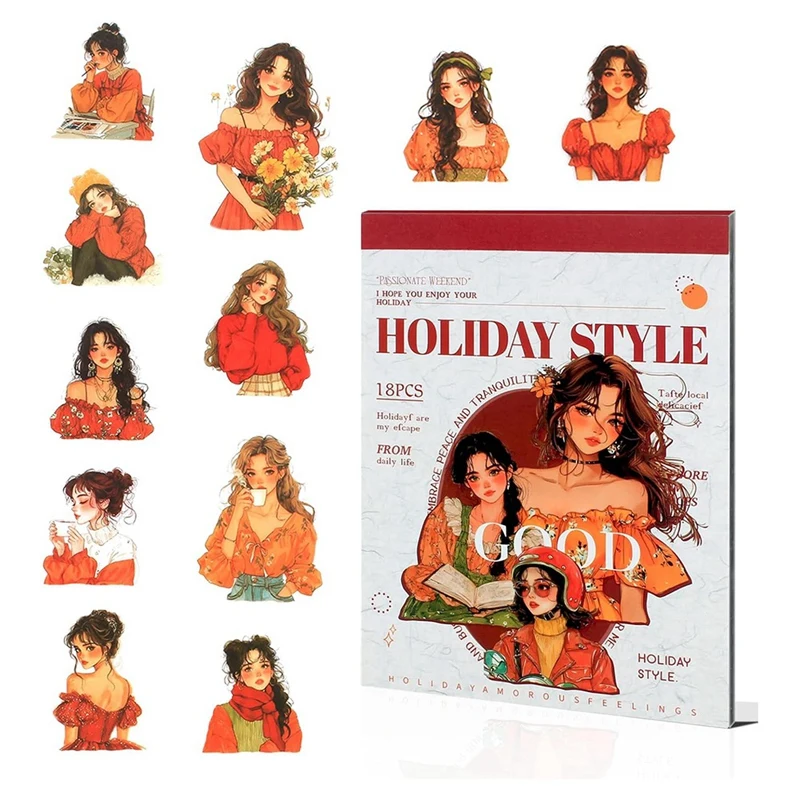 

NEW_People Книга-наклейка для журнальных принадлежностей, 18 листов, E