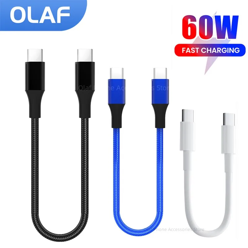 30cm Type C to USB C Short Cable Fast Charging For Iphone15 Xiaomi Samsung Huawei Power BanK 25cm USB To Type C/USB C Data Cable