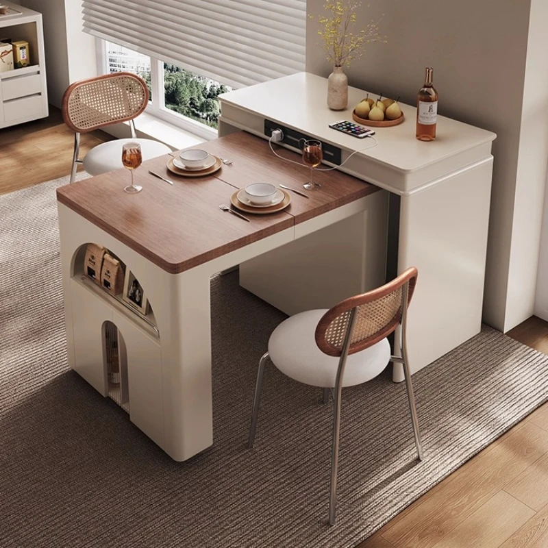 Dining side cabinet, island table, integrated household retractable folding independent