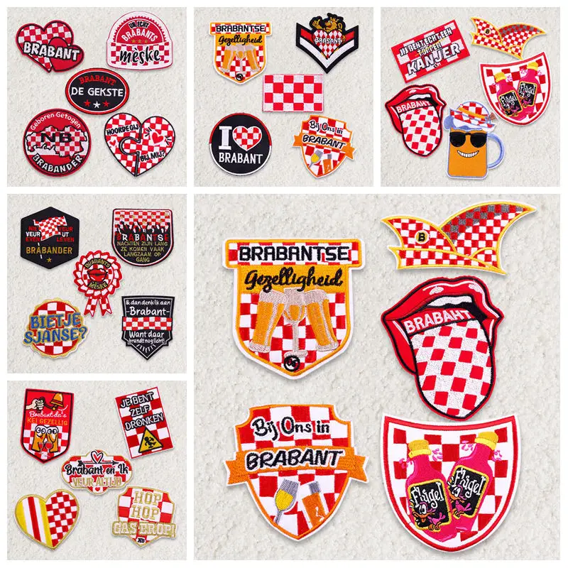 

5PCS/Set Netherland Carnival Brabant Emblem Embroidered Patches For Clothing Netherland Iron On Patches On Clothes Sewing Patch
